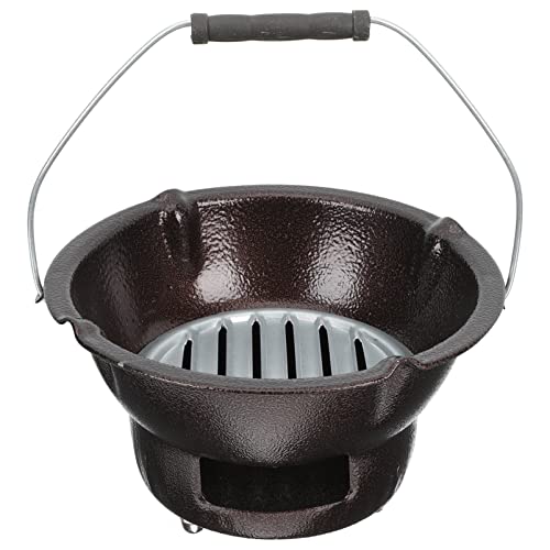 Happyyami Portable Charcoal Grill Cast Iron: Tabletop Charcoal BBQ Portable Grill Stove Barbecue Burner 1 Set Coffee