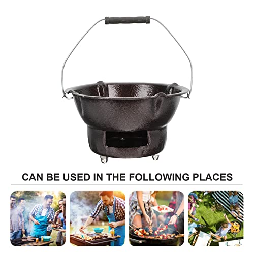 Happyyami Portable Charcoal Grill Cast Iron: Tabletop Charcoal BBQ Portable Grill Stove Barbecue Burner 1 Set Coffee