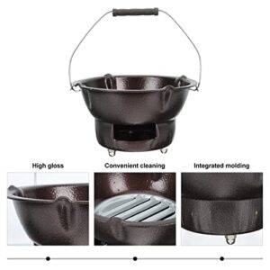 Happyyami Portable Charcoal Grill Cast Iron: Tabletop Charcoal BBQ Portable Grill Stove Barbecue Burner 1 Set Coffee