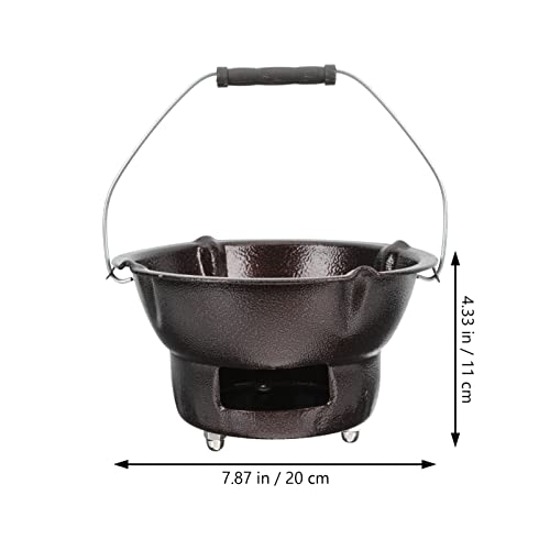 Happyyami Portable Charcoal Grill Cast Iron: Tabletop Charcoal BBQ Portable Grill Stove Barbecue Burner 1 Set Coffee