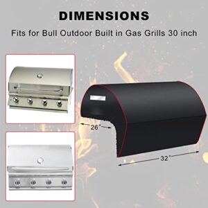 32 inch Built-in Grill Cover for Bull in Gas Grills Bull 45005 Grill Head Cover Napoleon, Outdoor Waterproof Windproof BBQ Grill Top Cover with Elastic Hem, Griddle Cover for Bull Lonestar 4 Burner