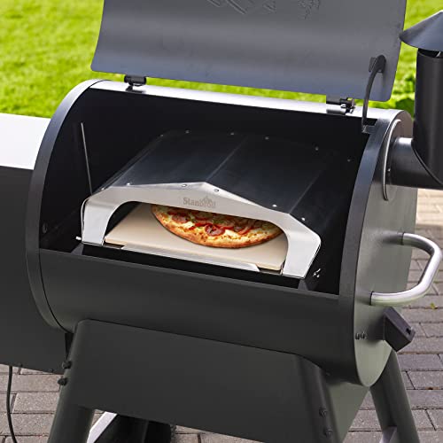 Stanbroil Wood Fired Pizza Oven Attachment Pizza Maker for Traeger, Pit Boss, Camp Chef, Green Mountain Grills, Z Grills, Smokin Brothers Pellet Grills, Silver