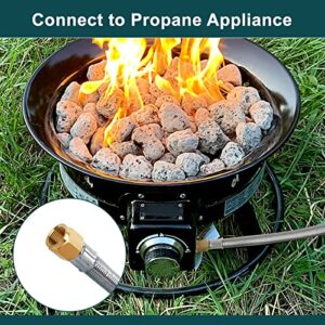 GASPRO 12FT Propane Regulator and Hose with Gauge, Competible with Propane Fire Pit, Propane Patio Heater, Gas Grill and More, QCC-1 Connection