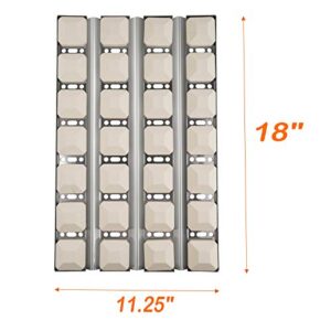 MixRBBQ Stainless Steel Heat Plate Flame Tamer with 28 Ceramic Briquettes Compatible with Dynasty DBQ30F and JennAir JLG7130ADS Gas Grills