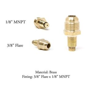 GasOne Propane Orifice Connector Brass Tube Fitting 3/8" Flare x 1/8" Mnpt or Male Pipe by Gas One