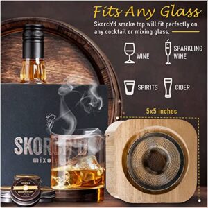 Large Premium Cocktail Smoker Kit with Wood Chips & Craft Drink Recipes - Whiskey Smoker Kit - Fits Any Glass - Old Fashioned Cocktail Kit - Father's Day Gift, Batch Bourbon Smoker Kit