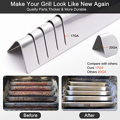 Criditpid 24.5" 7540 Flavorizer Bars Compatible for Weber 7539, Genesis 300 Series, E310, E320, S310, S320 Grills with Side-Controls, 5-Pack Stainless Steel Flavor Bars Parts for Weber Genesis 300