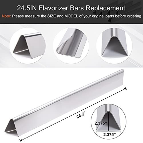 Criditpid 24.5" 7540 Flavorizer Bars Compatible for Weber 7539, Genesis 300 Series, E310, E320, S310, S320 Grills with Side-Controls, 5-Pack Stainless Steel Flavor Bars Parts for Weber Genesis 300