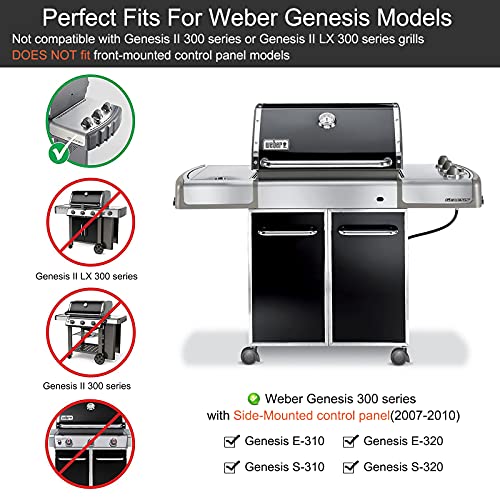 Criditpid 24.5" 7540 Flavorizer Bars Compatible for Weber 7539, Genesis 300 Series, E310, E320, S310, S320 Grills with Side-Controls, 5-Pack Stainless Steel Flavor Bars Parts for Weber Genesis 300