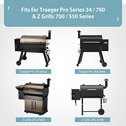 SHINESTAR Pellet Grill Cover for Traeger Pro 34/780, BBQ 075, Z Grills 700/550 Series, Special Zipper Design, Durable & Waterproof, Easy to Put On and Take Off