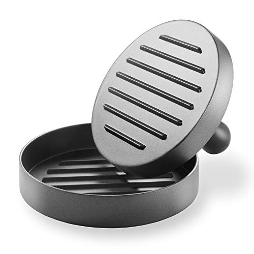 Pure Grill Burger Press - Aluminum BBQ Patty Maker with 100 Wax Papers for Grilling Hamburger Patties