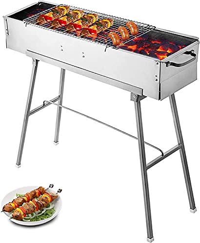 KAYSO HOME 32" Steel Portable Charcoal Kabob Grill - Yakitori Grill, Kebab Grill, Satay Grill, Shashlik Skewer