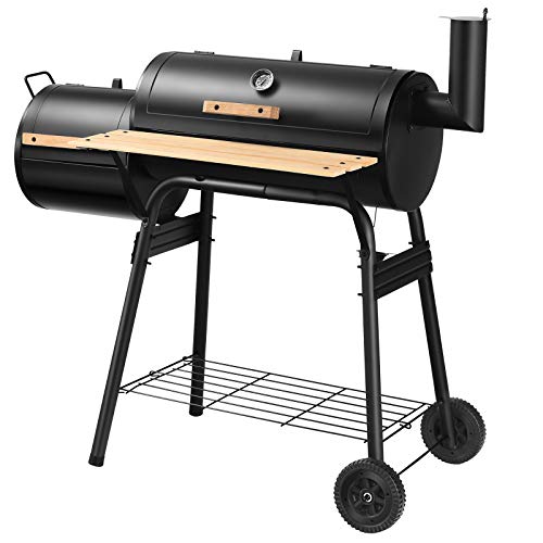 Giantex BBQ Grill Charcoal Barbecue Grill Outdoor Pit Patio Backyard Home Meat Cooker Smoker with Offset Smoker