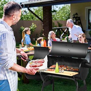 Giantex BBQ Grill Charcoal Barbecue Grill Outdoor Pit Patio Backyard Home Meat Cooker Smoker with Offset Smoker