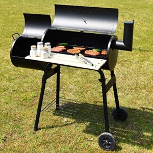 Giantex BBQ Grill Charcoal Barbecue Grill Outdoor Pit Patio Backyard Home Meat Cooker Smoker with Offset Smoker