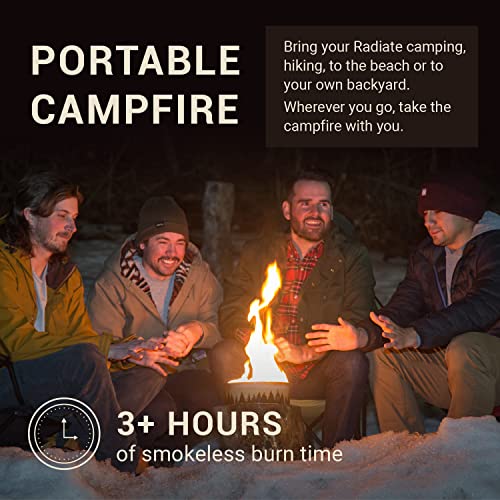 Radiate Portable Campfire & Marshmallow Roasting Sticks Bundle | The Original Go-Anywhere Campfire | 3-5 Hours of Bright and Warm Burn Time | Lightweight and Portable | Stainless Steel Hotdog Skewers