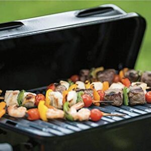 Duke Grills Omaha Go Anywhere Portable Charcoal Grill with Lid - Mini Table Top Grill for Camping, Boat, Tailgate, BBQ - Sturdy Steel Design - Foldable Legs - 6 Burgers, 4 Dogs