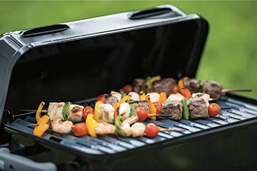 Duke Grills Omaha Go Anywhere Portable Charcoal Grill with Lid - Mini Table Top Grill for Camping, Boat, Tailgate, BBQ - Sturdy Steel Design - Foldable Legs - 6 Burgers, 4 Dogs