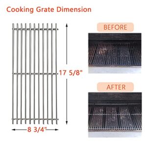 BQMAX Replacement Parts Kit for Master Forge BG179A, Stainless Steel Cooking Grid Grates and Heat Plates Grill Parts for Master Forge BG179A, BG179AO Grill Parts