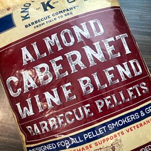 Knotty Wood Barbecue Company Almond Cabernet Cooking BBQ Grilling Pellets 100% Pure Natural Almond Wood No Fillers No Oils No Additives 20 lb Bag