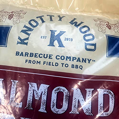 Knotty Wood Barbecue Company Almond Cabernet Cooking BBQ Grilling Pellets 100% Pure Natural Almond Wood No Fillers No Oils No Additives 20 lb Bag