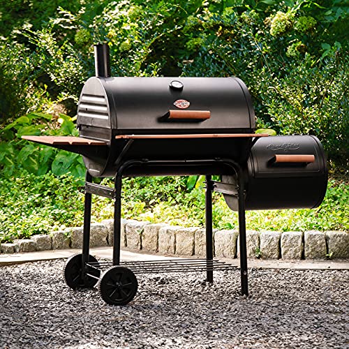 Char-Griller E1224 Smokin Pro 830 Square Inch Charcoal Grill with Side Fire Box, 50 Inch, Black