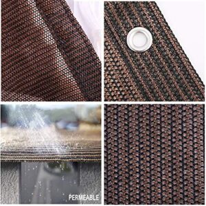 MAHFEI Privacy Screen, Shading Net 90% Shading Rate Privacy Protection   Sunscreen with Metal Holes Tear Resistance Terrace Balcony Railing (Color : Brown, Size : 0.9x2.7m)