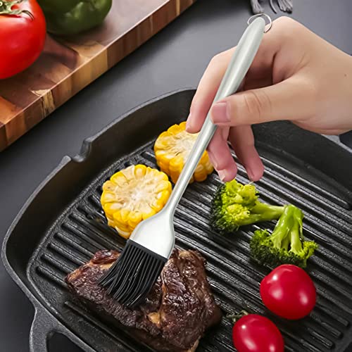 Great American Griller Modern Grill and Kitchen Basting Brush Set | BBQ Basting Brush for Grill | Extra Long, Heavy Duty Stainless Steel - Heat Resistant Brush | Sauce Brush for Grilling | Set of 2