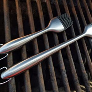 Great American Griller Modern Grill and Kitchen Basting Brush Set | BBQ Basting Brush for Grill | Extra Long, Heavy Duty Stainless Steel - Heat Resistant Brush | Sauce Brush for Grilling | Set of 2