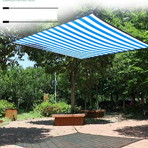 LJIANW Sun Shade Sail, Custom Size, Balcony Privacy Screen Fence Pools Deck Shade Sail Patio Cover 85% UV Block Wind Protection, 2 Colors (Color : Blue+White, Size : 4x5m)