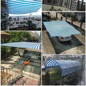 LJIANW Sun Shade Sail, Custom Size, Balcony Privacy Screen Fence Pools Deck Shade Sail Patio Cover 85% UV Block Wind Protection, 2 Colors (Color : Blue+White, Size : 4x5m)