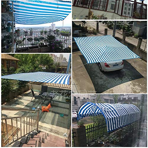 LJIANW Sun Shade Sail, Custom Size, Balcony Privacy Screen Fence Pools Deck Shade Sail Patio Cover 85% UV Block Wind Protection, 2 Colors (Color : Blue+White, Size : 4x5m)