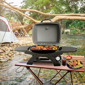 MASTER COOK Tabletop Gas Grill, 11500 BTU Portable Propane Grill Outdoor with Removable Side Shelves for BBQ Camping Patio Backyard