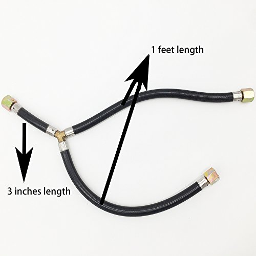 MeTer Star 3/8" Flare Gas Barbecue Grill Connection Flexible Hose Low Pressure Y Splitter Hose Assemly Parts Inlet Pipe for BBQ Stove