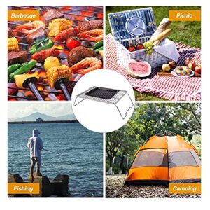 REDCAMP Folding Campfire Grill with Grill Plate, Heavy Duty Portable Camping Grill with Carrying Bag