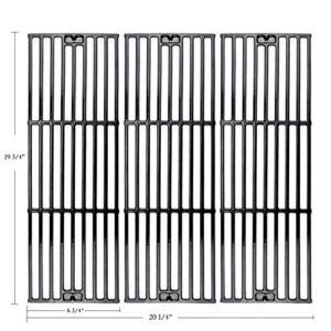 Hisencn Replacement Parts for Chargriller 3001, 3008, 3030, 4000, 5050, 5252 Gas Grill Models, Stainless Steel Burner, Porcelain Steel Heat Plate, Porcelain Cast Iron Cooking Grid Grates