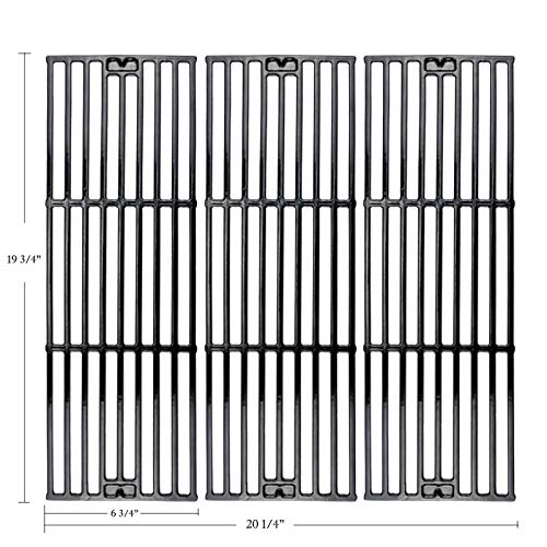 Hisencn Replacement Parts for Chargriller 3001, 3008, 3030, 4000, 5050, 5252 Gas Grill Models, Stainless Steel Burner, Porcelain Steel Heat Plate, Porcelain Cast Iron Cooking Grid Grates