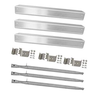 kalomo grill heat plates shields gas grill burners bbq grill replacement parts for chargriller 3001 5050, 5650, 5252, 3008, 3030, 4000, king griller 3008, 5252, burner pipe tube with hanger brackets