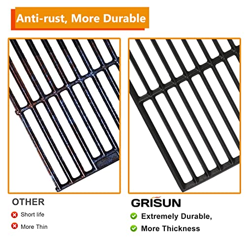 GRISUN Grill Grates for Oklahoma Joe's Longhorn Combo Grill, Heavy Duty Cast Iron Grill Grids for Oklahoma Joe's 12201767,14201767,18202083,15202029,16202046, for Grill and Smoker Sides, 4 Pcs