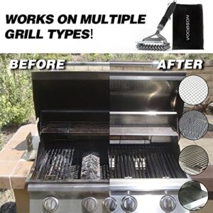 VOOBSON Grill Brush Bristle Free 3 in 1 BBQ Cleaning Brush and Scraper -18'' inch Stainless Steel Barbecue Accessories for Outdoor Grill