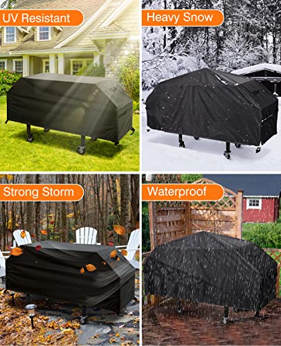 Homenote 36 inch Griddle Cover for Blackstone with Hood and Stand, Heavy Duty Grill Cover Waterproof Windproof Weather Resistant with Support Pole for Outdoor Grilling Camping Gas Grill Griddle 