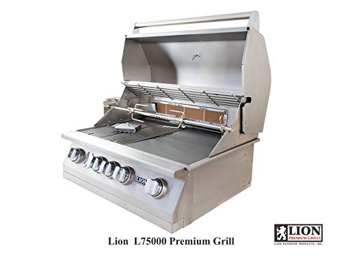 Lion Premium Grills 32-Inch Natural Gas Grill L75000 and Double Side Burner with Lion Door and Drawer Combination Unit with 5 in 1 BBQ Tool Set Best of Backyard Gourmet Package Deal