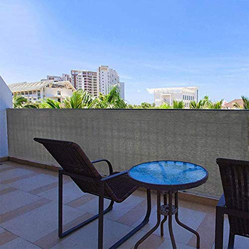 WUZMING Balcony Privacy Screen, Outdoor Fence Isolation Net, 100% HDPE Shade Cloth with, with Rope and Cable Ties, 51 Sizes (Color : Gray, Size : 110x300cm)