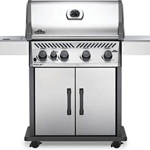 Napoleon Rogue XT 525 BBQ Grill, Stainless Steel, Propane Gas - RXT525SIBPSS-1 With Four Burners, Infrared Sear Station Side Burner, Barbecue Gas Cart, Folding Side shelves, Instant Failsafe Ignition