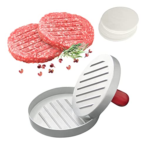 QUINGLU Burger Press 100 Patty Papers, Non-Stick Hamburger Press Patty Maker, Meat Beef Cheese Burger Maker, Veggie Burgers Sausage Patties Crab Cakes Patty Maker for Outdoor Camping BBQ Grill