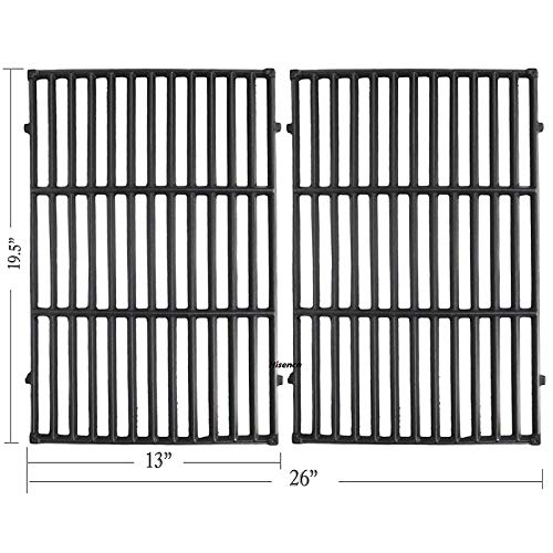 Hisencn 7524 7528 19.5 Inches Cast Iron Cooking Grid Grates for Weber Genesis E-310/ E-320/ E-330, Genesis S-310/ S-320/ S-330, Genesis EP-310/ EP-320/ EP-330 Gas Grill