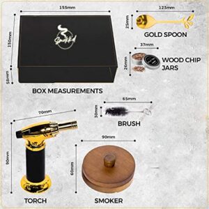 Cocktail Smoker Kit with Torch – 4 Flavors Wood Chips – Bourbon, Whiskey Smoker Infuser Kit, Old Fashioned Drink Smoker Kit, Birthday Bourbon Whiskey Gifts for Men, Dad, Husband (Without Butane)