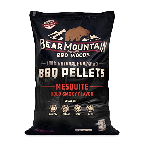 Bear Mountain BBQ FK17 Premium 20 Pounds All Natural Hardwood Mesquite BBQ Hardwood Smoker Pellets for Outdoor Electric Grilling and Smokers (2 Pack)