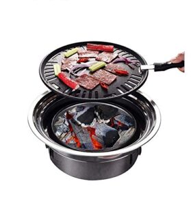primst multifunctional charcoal barbecue grill, household korean bbq grill, portable camping grill stove, tabletop smoker grill
