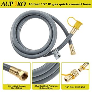 Aupoko 710-0003 Natural Gas Conversion Kit for Grills, 10FT Natural Gas Conversion Kit, Natural Gas Regulator, 1/2" Quick Connect Disconnect Adapter, 3/8" Fitting. Convert Propane to Natural Gas